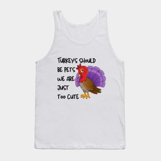 Thanksgiving Holiday Cute Turkey Kids Design Tank Top